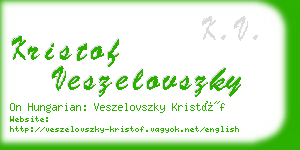 kristof veszelovszky business card